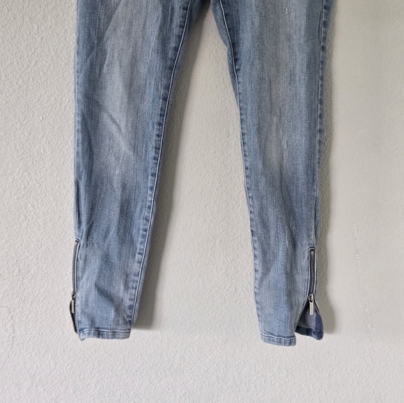 Michael Kors Jeans Women’s Sz 6 Blue Double Front Hem Zips Skinny 30x28 - Picture 5 of 15